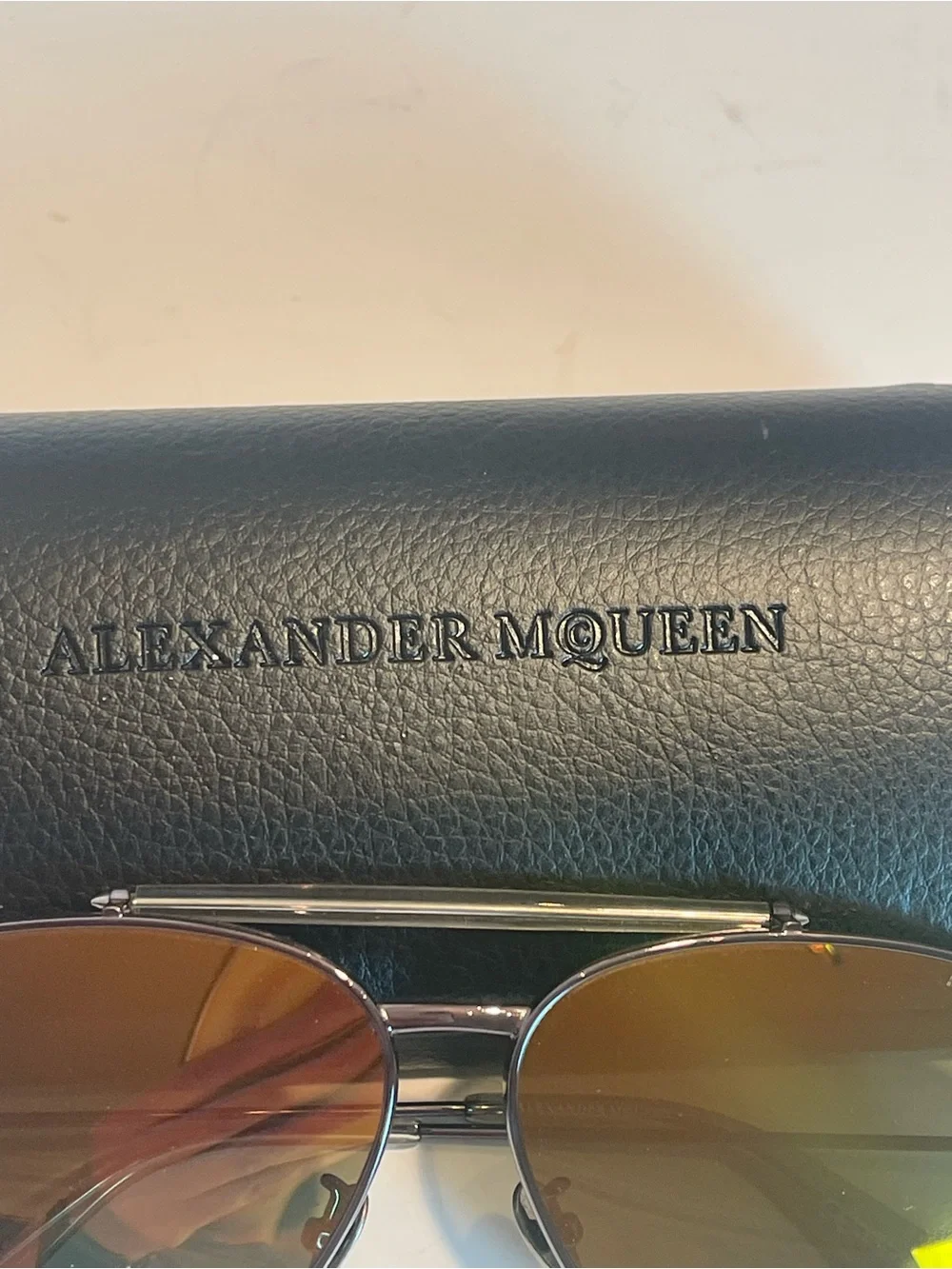 Alexander McQueen AM0058S sunglasses Metal Aviator/Pilot Ruthenium/Gold